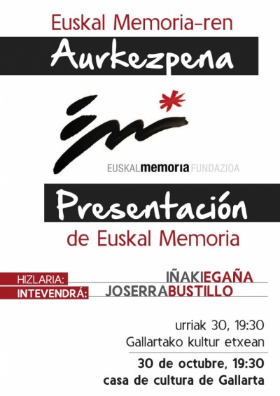 EUSKAL MEMORIAREN AURKEZPENA GALLARTAN